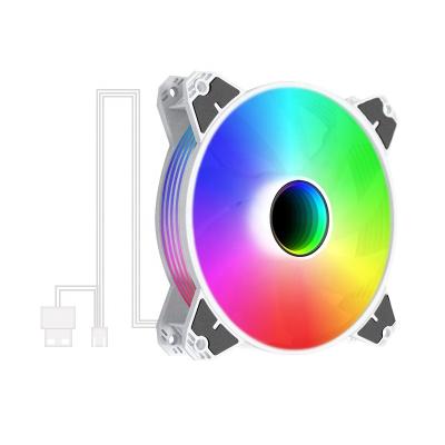 China Factory hot sale high speed 120mm computer case 12v computer case 3pin+4pin white colorful slient cooling fan for sale