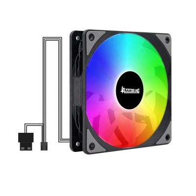 China Hot Selling Computer Case New Design 120mm Black Colorful 120mm Fan Low Noise Design 12v 3pin+4pin RGB For PC Computer Case for sale