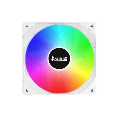 China Hot Sale 120mm 12v 3pin+4pin Computer Case High Speed ​​White Computer Case Cooling Colorful RGB Game PC Fan for sale