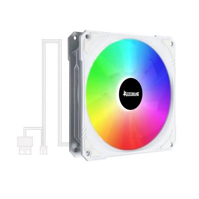 China Hot sale factory 120mm 12v 3pin+4pin RGB computer case cooler white computer case fans for PC for sale