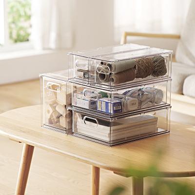 China Sustainable Multifunctional Stackable Plastic Drawer Storage Box Save Space For Home for sale