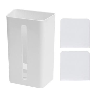 China No Lid 2020 New Wall Mounted Waterproof Plastic Tissue Box Without Traceless Cover And Stickers for sale