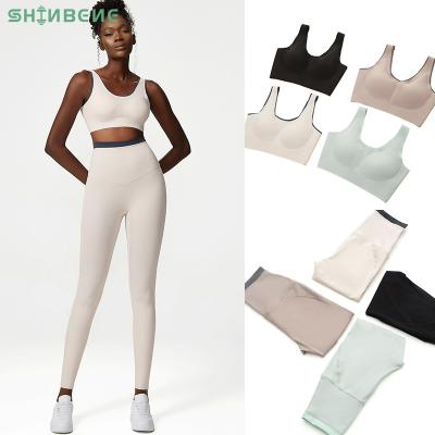 China 2 Piece Sweat-Wicking SHINBENE Comfortable Hook Bra Yoga Sport Fits Women Bare Feel Fitness Leggings Fits Workout Sets Outfits Tracksuits S-XL for sale