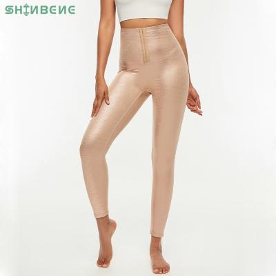 China Sweat-Wicking SHINBENE Metallic Hook Closure Yoga Pants Sports Anti Cellulite Naked Gym Leggings Women Feel Sporty Leggings S-XL for sale