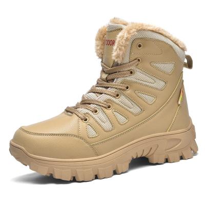 China Fashion Trend Thermal Plush Water Proof Hiking Shoes Walking Style Man Winter Fluffy For Snow Boots for sale