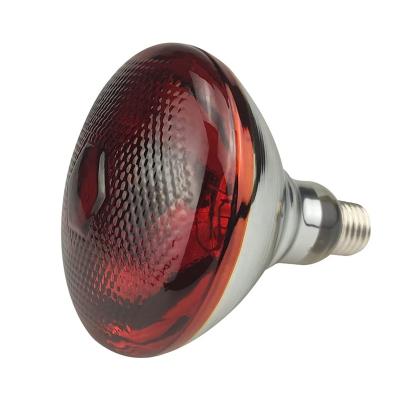 China Short Wave Heating Infrared Emitter Bulb Hard Glass Red Cloth Infrared Bulb Suitable For Food Chickens Pets Bathroom Light Therapy for sale