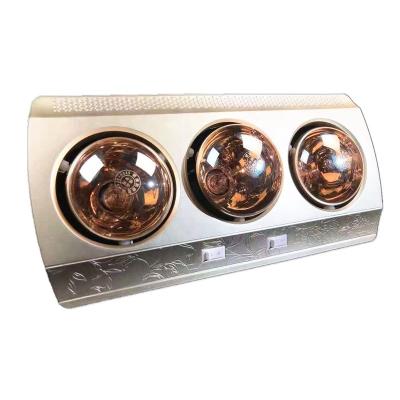 China Hotel Wall Mounted 3 Lamps Waterproof Halogen Infrared Heater For Bathroom 220V for sale