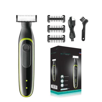 China Twin Blade One Blade Face And Body Trimmer Professional 100% Waterproof Cordless Electric Hybrid Electric Shaver For Men for sale