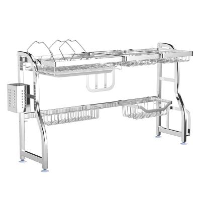 China 85cm Long Workable Stainless Steel Storage Rack Knife Rack Chopsticks Rack Over Sink Dish Drying Rack Drainer Kitchen Organizer for sale