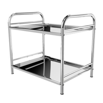 China 2 Tier Stainless Steel Sustainable Organizer Shelf Stand Microwave Oven Rack For Kitchen Counter for sale