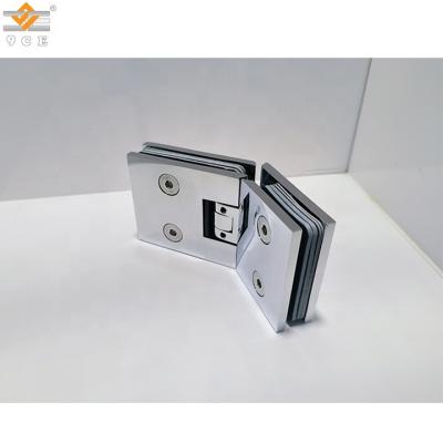 China Modern Adjustable Glass Shower Door Hinge Shower Door Part 135 Degree Hinge Flange Brass Fittings for sale