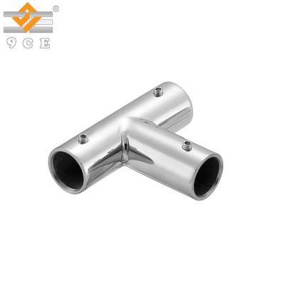 China Modern Chrome Glass Connector For 19mm Round Glass Bathroom Tube Glass Holder for sale