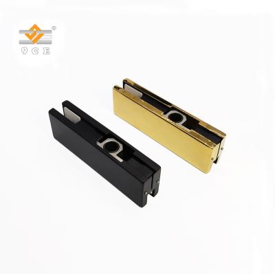 China Modern Black Pivot Hinge For Swing Door Aluminum Alloy Door Frameless Glass Top Glass Patch Fittings for sale