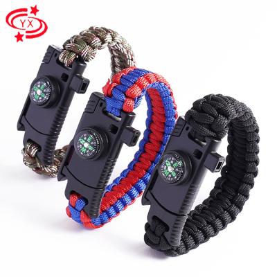 China Wholesale Lightweight Multifunctional Custom Logo 5 in 1 Parachute Survival Braclet Rope Parachute Rescue Rope Tool Bracelets for sale