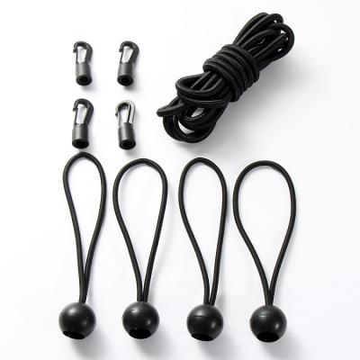 China New Durable Wholesale Custom 1/4 Inch Black Bungee Stretch Twine Rope For Kayak Kit for sale