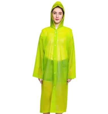 China Bachelorette Raincoats Eva Logo Printed Emergency Wear Pocket Raincoat Transparent Lightweight Recycling Poncho for sale