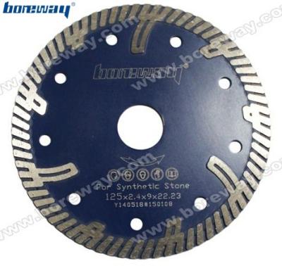 China Cutting Synthetic Stone 5inch125mm Turbo Segment Diamond Flush Cut Saw Blade With Reinforce Protective Teeth for sale