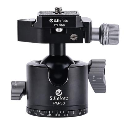 China SJiefoto PG-30 30mm Strong High Quality Aluminum Tripod Ball Head for Camera and Mobile Phone for sale