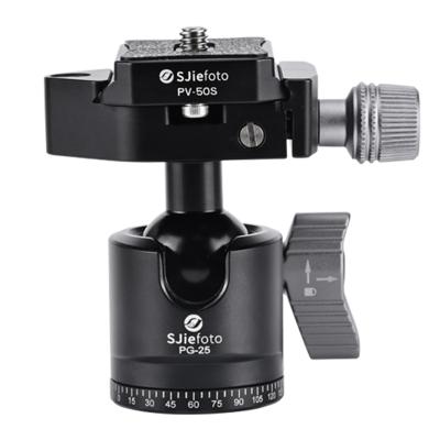 China SJiefoto PG-25 25mm Mini Quick Release Panoramic Ball Strong Aluminum Head for Tripod for sale