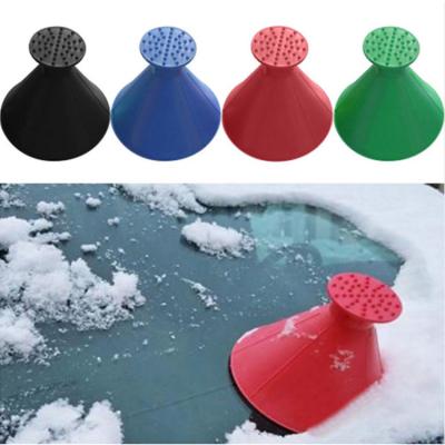 China Wholesale Car Cone Shaped Ice Snow Mini Hand Funnel Cone Winter Tool Windshield Shovel Solvent Plastic Scraper for sale