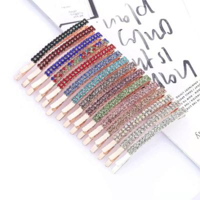 China Multicolor Rhinestone Crystal Diamond Hair Clips Accessories Fashion Jewelry Women Bling Fashion Hairpins for sale