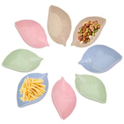 China Wholesale Cheap Eco Friendly Sustainable Leaves Round Flower Heart Shapes Wheat Straw Plastic Serving Small Soy Sauce Dish for sale