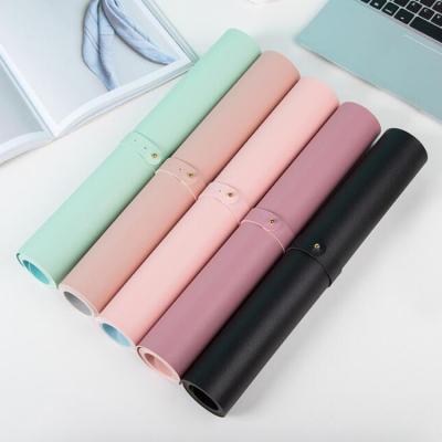 China Large Simple Design PU Computer Mouse Keyboard Mat Leather Portable Waterproof Desktop Pad for sale