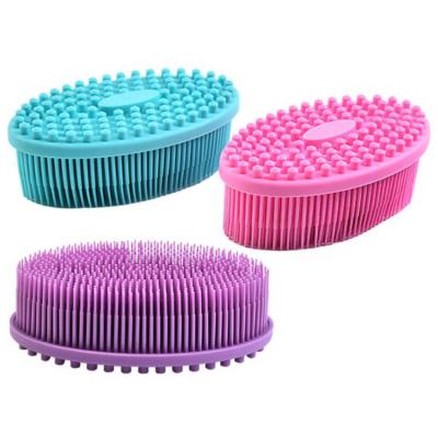 China Stored Adult Baby Shower Bath Tactile Training Wash Cleansing Massaging Silicone Body Scrub Brush for sale