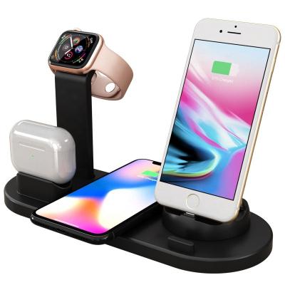 China Smart Watch 4 in 1 Wireless Charging Stand for Apple Watch 6 5 4 3 2 pro 10W Qi Fast Charger Dock Station iPhone 11 X XS XR 8 Airpods for sale