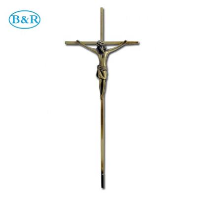 China J02 European Style Coffin Accessories Metal Crucifix Zamak Jesus Cross On Coffin Cover Decoration for sale