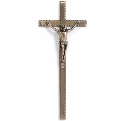 China European style no zinc funeral crucifix decoration cross D052 zamak accessories bronze color size 44.5*17.5cm for sale