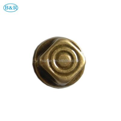 China European style pattern D021 gold color metal coffin decoration cache-force pour casket iron SCREW LID diameter 3cm for sale