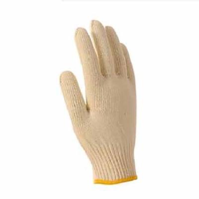 China anti-smash wear-resistant cheap natural white cotton yarn knitted hyflex work working hand safety protective gloves for sale