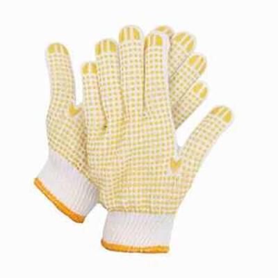 China Anti-smash wear-resistant cheap natural white pvc dotted cotton yarn knitted hyflex work working hand safety protective gloves for sale