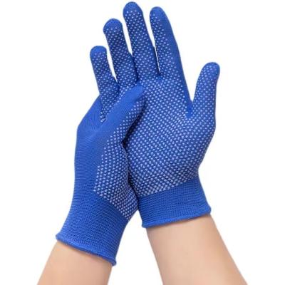 China Cheap Anti-smash Wear-ResistantSeamless twine knitted pvc dotted hyflex nylon work working protective hand safety gloves for sale