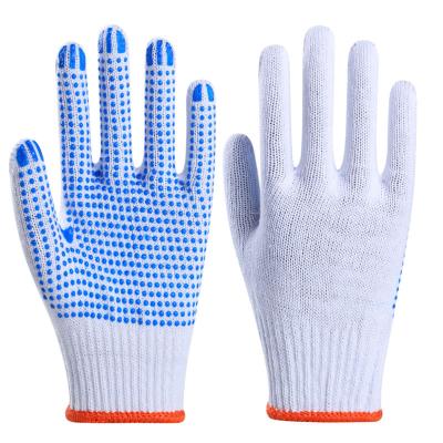 China Comfortable 70g non-slip pvc dotted cotton yarn knitted touchntuff hyflex hand safety work working protective gloves for sale