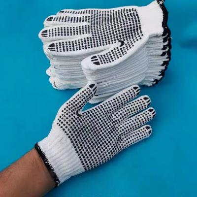 China Comfortable wear-resistant non-slip black PVC dotted cotton yarn knitted touchntuff hyflex hand safety work working protective glove for sale