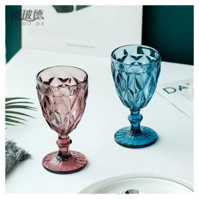 China Traditional Promotional Custom Colored Wine Colored Amber Drinking Glassware Cup Tumbler Water Glass Set for sale