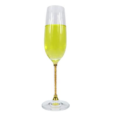 China Viable Factory Price of Weddings Diamond Sublimation Champagne Glasses Slanted Gold Champagne Glasses Cup for sale