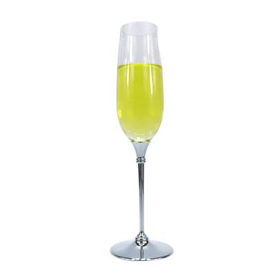 China Low Edge Viable Champagne Glass Logo Gold Metal Champagne Glass Moq Silver Cibode Champagne Glass for sale