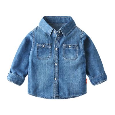 China Casual Children's Denim Long Sleeve Shirt Spring And Autumn Baby Boys Shirt Fashion Kids Shirts Clothing for sale