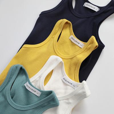 China 2019 Sustainable Children's Clothing Summer New Products Kids Tank Top Baby Boy Cotton Rib Vest for sale