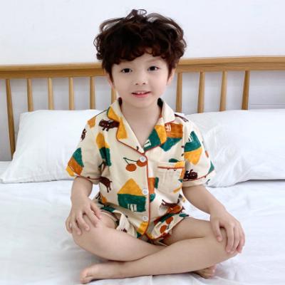 China Summer QUICK DRY Pajamas for Kids Boys Girls Cotton Shorts Sleeve Pajamas Infantil Kids Homewear Set Children Clothing for sale