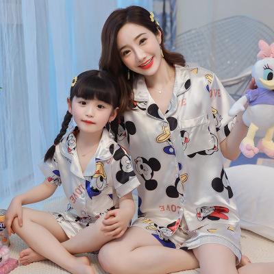 China Summer QUICK DRY Clothes Kids Pajamas Set Mommy Me Me and Me Mommy and Daughter Pajamas Set Baby Boy Sleepwear Outfits for sale