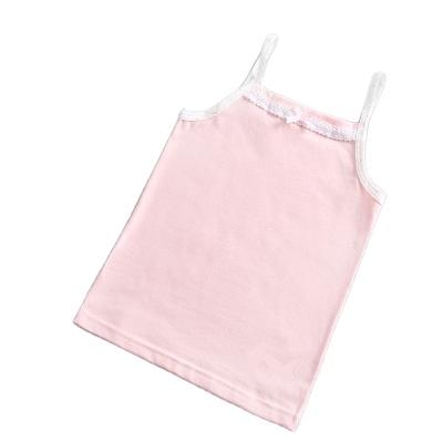 China Summer Breathable Babies Knit Tank Crop Top Girls Knitted Camisole T-shirts Sleeveless Strap Camis for sale