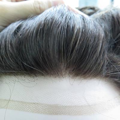 China Wholesale High Quality Natural System Hair Freestyle Toupee Thin Skin Brazilian Hairpiece Replacement And French Lace Base Hair For Men for sale