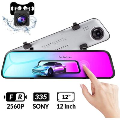 China Hot NIGHT VISION Amazon Mirror 2.5K Dash Camera With 12 Inch Full Touch Screen Backing Cam With Parking Monitor for sale