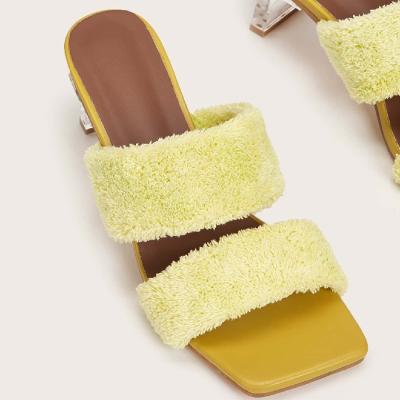 China Latest Design Trend 35-42# Fashion Women Fur Slippers New Arrivals 2021 Women's Hairy Slippers Fashion Females Pink Fur Slides for sale