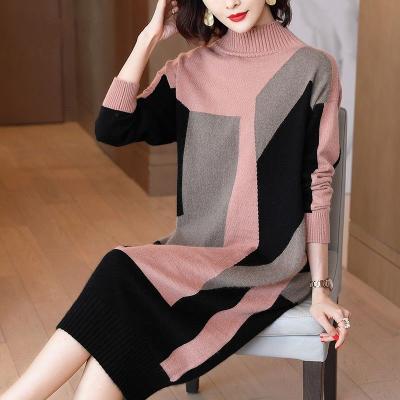 China Designer Famous Brand Breathable Luxury Woman Plus Size Women's Sweaters Loose Knit Maxi Dress Luxury Oversized Ladies for sale