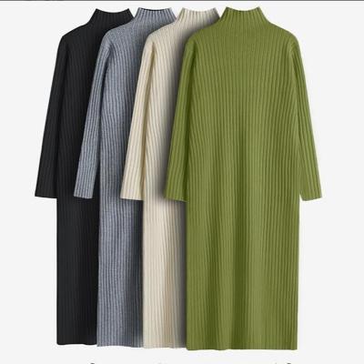 China Fashion Breathable Style Turtle Neck Solid Winter Sweater Dresses New Plus Size Women's Career Dresses Clothes Famous Brands Women for sale